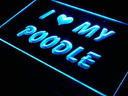 I Love My Poodle LED Light Sign - LED Gift Works