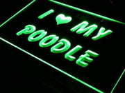 I Love My Poodle LED Light Sign - LED Gift Works