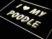 I Love My Poodle LED Light Sign - LED Gift Works
