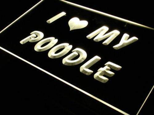 I Love My Poodle LED Light Sign - LED Gift Works