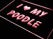 I Love My Poodle LED Light Sign - LED Gift Works