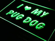 I Love My Pug Dog LED Light Sign - LED Gift Works
