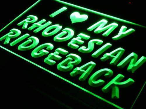 I Love My Rhodesian Ridgeback LED Light Sign - LED Gift Works
