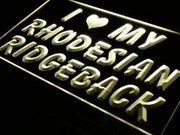 I Love My Rhodesian Ridgeback LED Light Sign - LED Gift Works