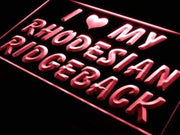 I Love My Rhodesian Ridgeback LED Light Sign - LED Gift Works