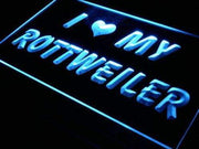 I Love My Rottweiler LED Light Sign - LED Gift Works