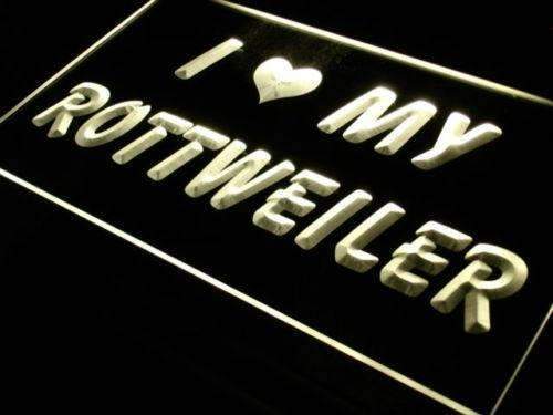 I Love My Rottweiler LED Light Sign - Way Up Gifts