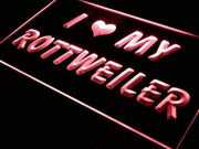 I Love My Rottweiler LED Light Sign - LED Gift Works