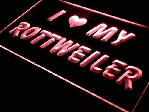 I Love My Rottweiler LED Light Sign - LED Gift Works