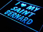 I Love My Saint Bernard LED Light Sign - LED Gift Works