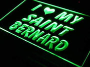 I Love My Saint Bernard LED Light Sign - LED Gift Works