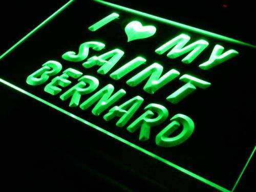 I Love My Saint Bernard LED Light Sign - LED Gift Works