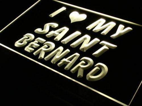 I Love My Saint Bernard LED Light Sign - Way Up Gifts