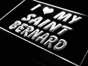 I Love My Saint Bernard LED Light Sign - LED Gift Works