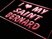 I Love My Saint Bernard LED Light Sign - LED Gift Works