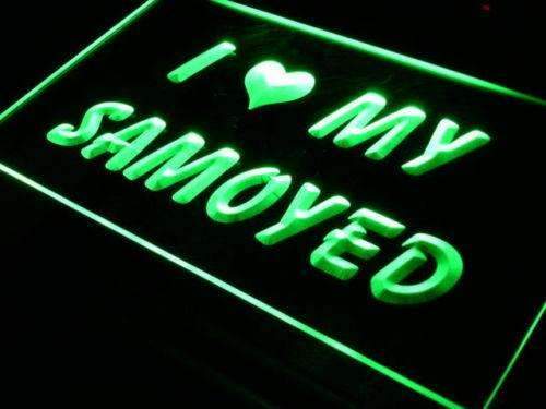 I Love My Samoyed Dog LED Light Sign - LED Gift Works