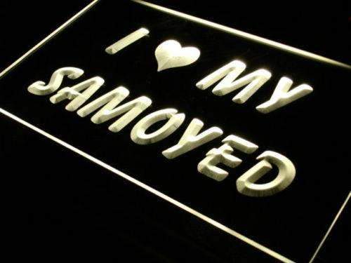 I Love My Samoyed Dog LED Light Sign - Way Up Gifts