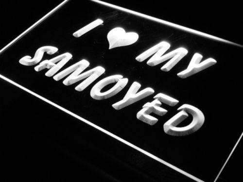 I Love My Samoyed Dog LED Light Sign - Way Up Gifts