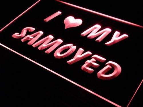 I Love My Samoyed Dog LED Light Sign - Way Up Gifts