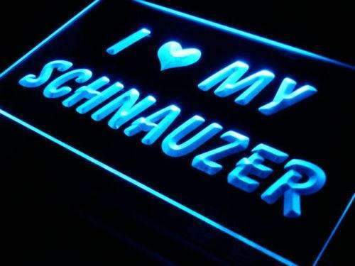 I Love My Schnauzer Dog LED Light Sign - LED Gift Works
