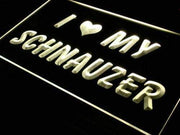 I Love My Schnauzer Dog LED Light Sign - LED Gift Works