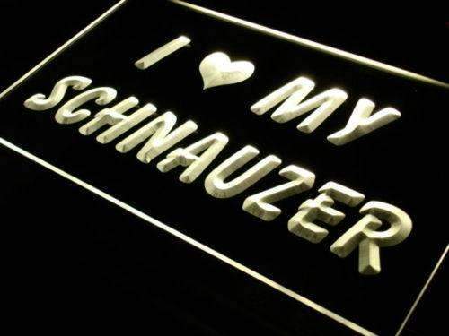 I Love My Schnauzer Dog LED Light Sign - LED Gift Works