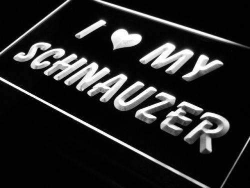 I Love My Schnauzer Dog LED Light Sign - LED Gift Works