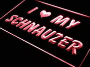 I Love My Schnauzer Dog LED Light Sign - LED Gift Works