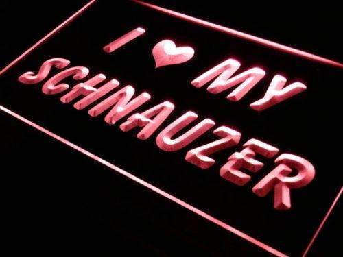 I Love My Schnauzer Dog LED Light Sign - LED Gift Works