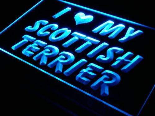 I Love My Scottish Terrier LED Light Sign - LED Gift Works