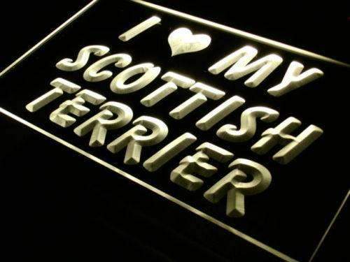I Love My Scottish Terrier LED Light Sign - LED Gift Works