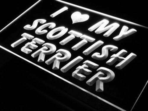 I Love My Scottish Terrier LED Light Sign - LED Gift Works