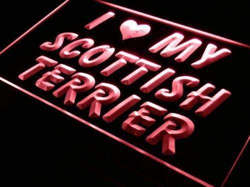 I Love My Scottish Terrier LED Light Sign - LED Gift Works