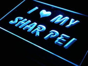 I Love My Shar Pei LED Light Sign - LED Gift Works