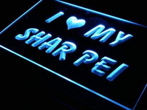 I Love My Shar Pei LED Light Sign - LED Gift Works
