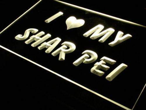 I Love My Shar Pei LED Light Sign - LED Gift Works