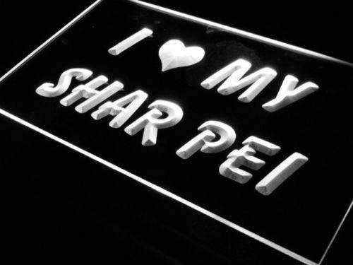 I Love My Shar Pei LED Light Sign - LED Gift Works