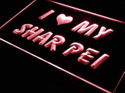 I Love My Shar Pei LED Light Sign - LED Gift Works
