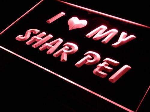 I Love My Shar Pei LED Light Sign - LED Gift Works