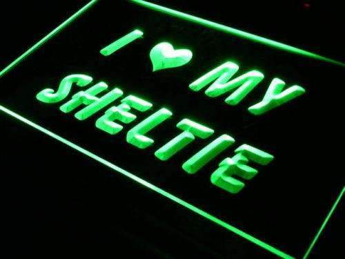 I Love My Sheltie Shetland Sheepdog LED Light Sign - LED Gift Works