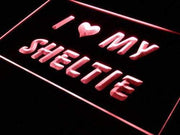 I Love My Sheltie Shetland Sheepdog LED Light Sign - LED Gift Works