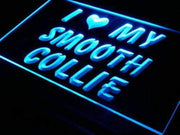 I Love My Smooth Collie Dog LED Light Sign - LED Gift Works