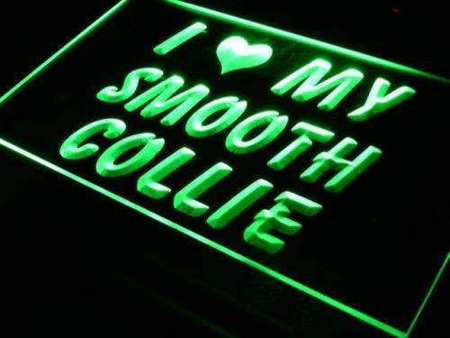 I Love My Smooth Collie Dog LED Light Sign - LED Gift Works