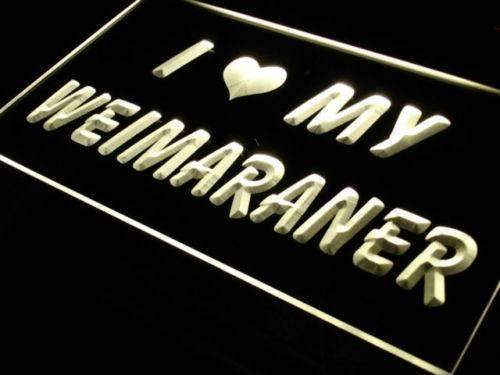 I Love My Weimaraner LED Light Sign - LED Gift Works