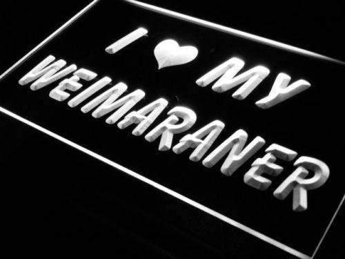 I Love My Weimaraner LED Light Sign - LED Gift Works