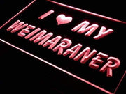 I Love My Weimaraner LED Light Sign - LED Gift Works