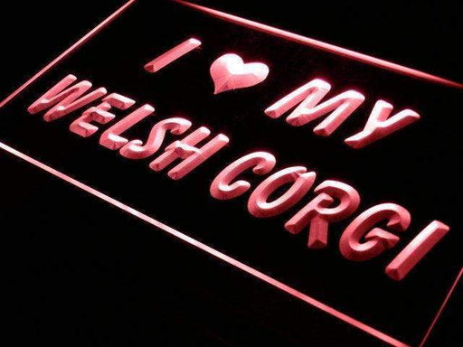 I Love My Welsh Corgi LED Light Sign - Way Up Gifts