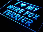I Love My Wire Fox Terrier LED Light Sign - LED Gift Works