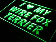 I Love My Wire Fox Terrier LED Light Sign - LED Gift Works