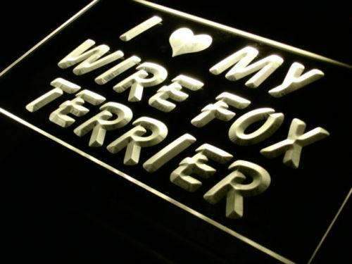 I Love My Wire Fox Terrier LED Light Sign - Way Up Gifts